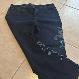 She goes embellished, slim leg, ankle jeans size 2 1/2
